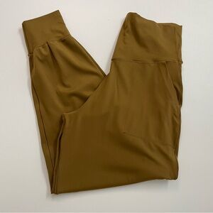 Aerie Offline Real Me Jogger Pants High Rise Lightweight Pockets Mustard Yellow